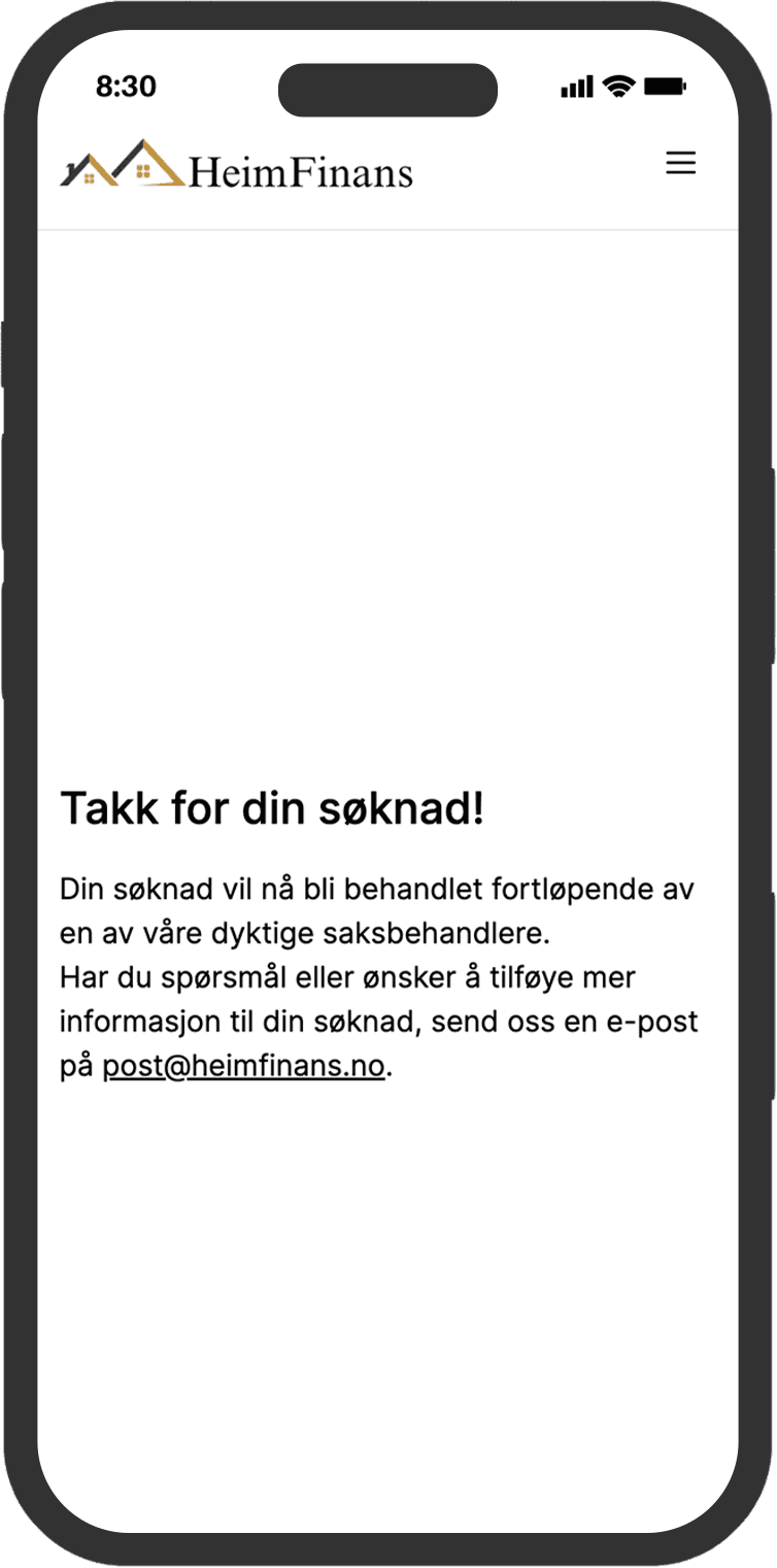 Steg 1, søk med Vipps